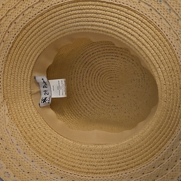 VTG 29 PALMS Cream Lace Bow Floppy Beach Coquette Hat - Picture 3 of 8